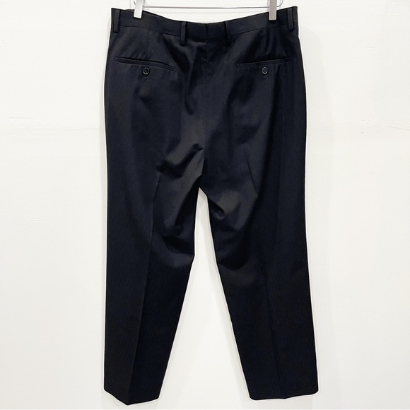 Portofilo Extra Fine Black Dress Pants Trouser Designed In Italy  Super 160’s - Picture 2 of 10